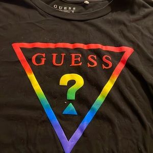 Guess rainbow logo t-shirt
